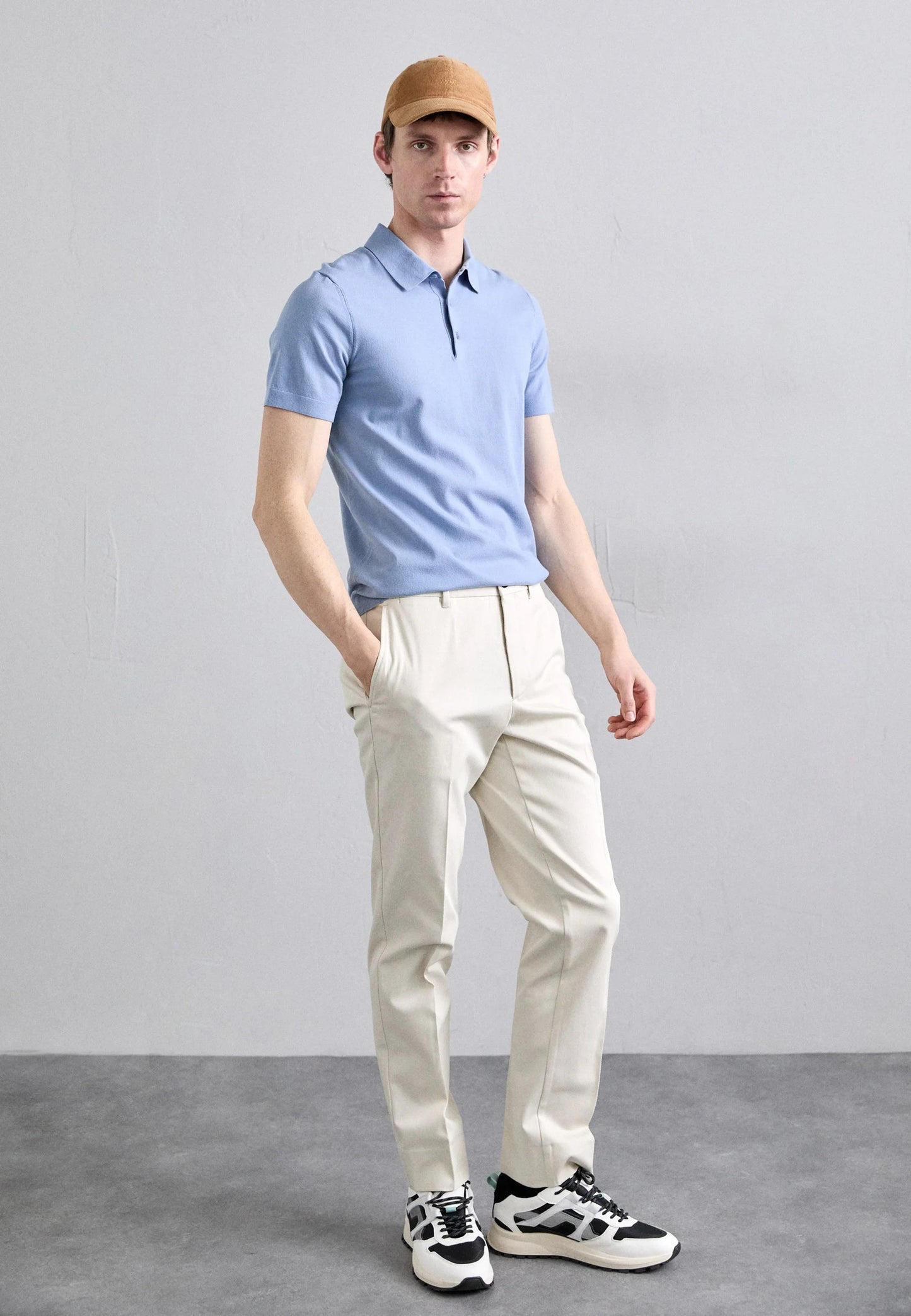 J.Lindeberg | Le polo en maille ''Ridge'' - Bleu clair