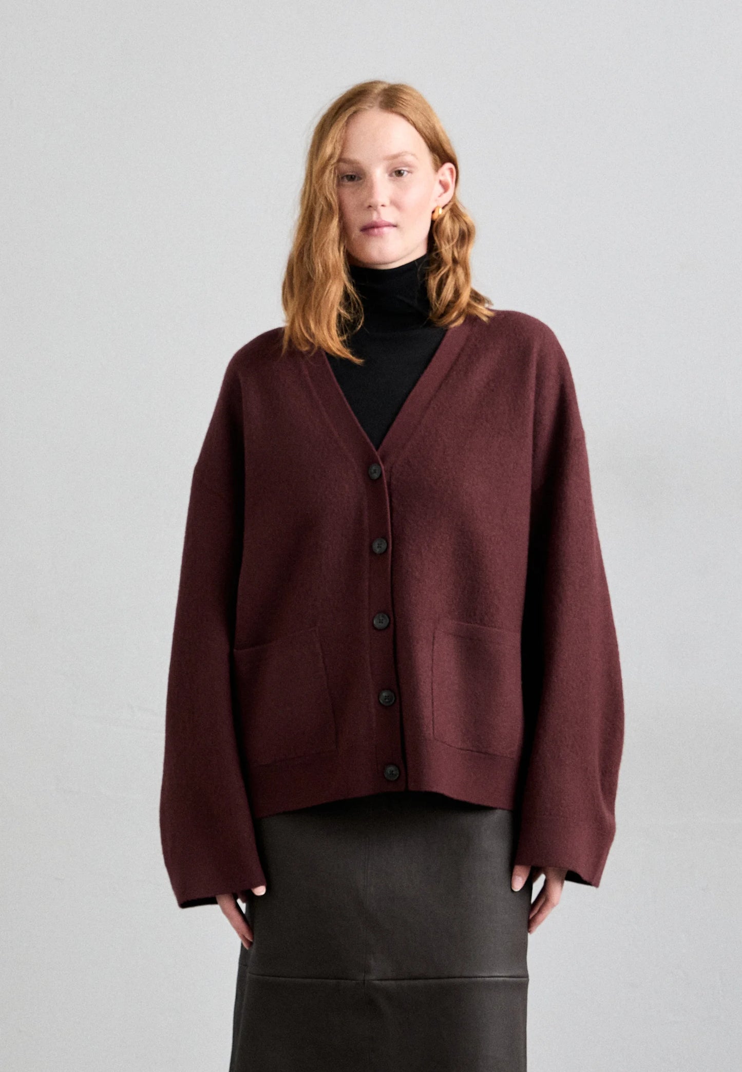 Tiger of Sweden | Le cardigan ''Silvyiya'' en maille coupe ample - Bordeaux