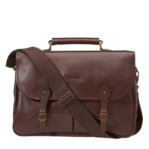 Barbour | Porte-documents en cuir – Chocolat