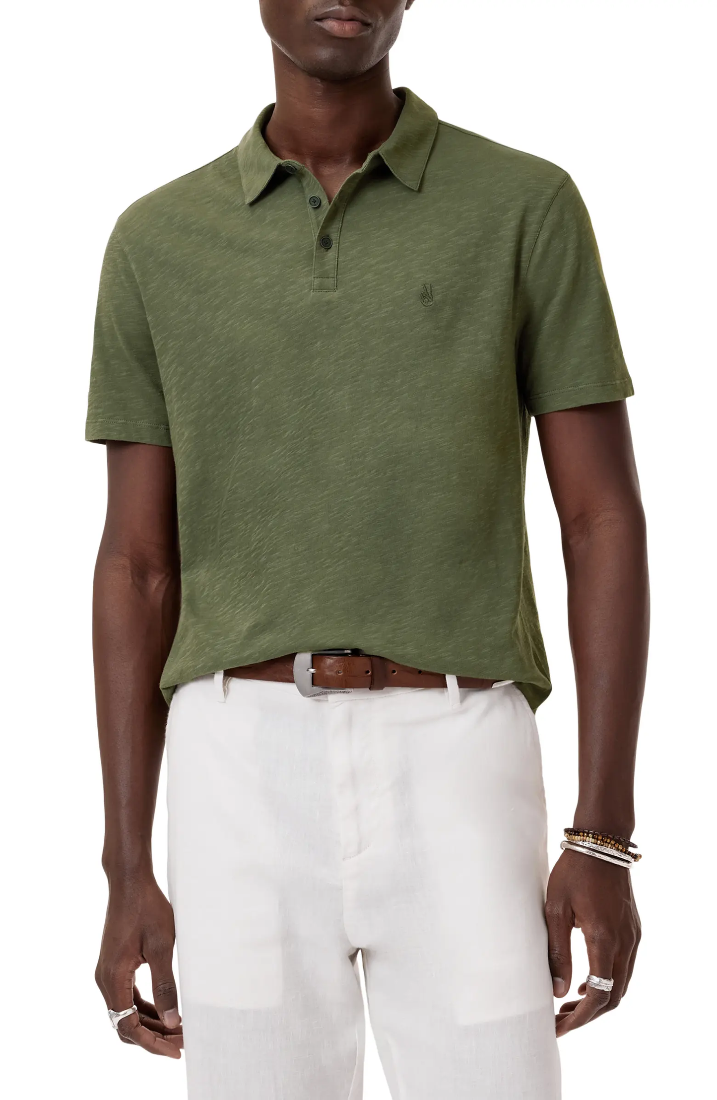 John Varvatos | Polo ''Victor'' en tissu slub - Vert