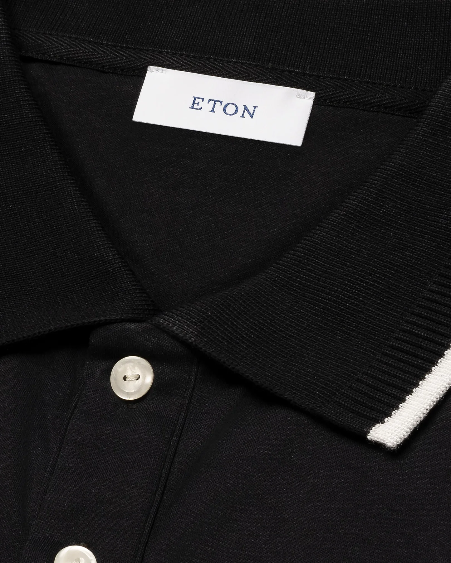 Eton | Polo en coton Supima Interlock - Noir