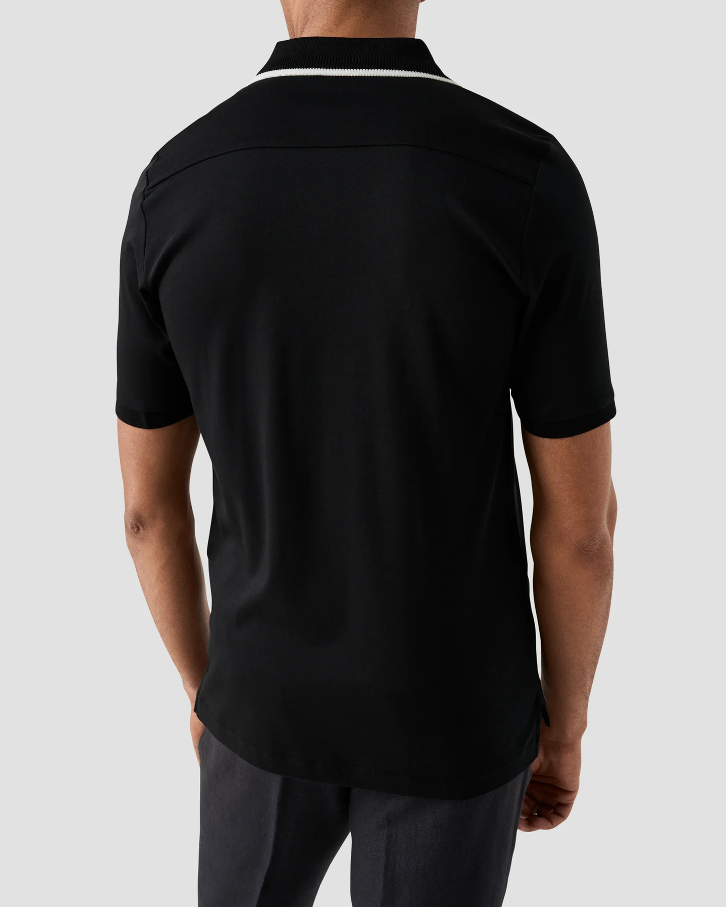 Eton | Polo en coton Supima Interlock - Noir