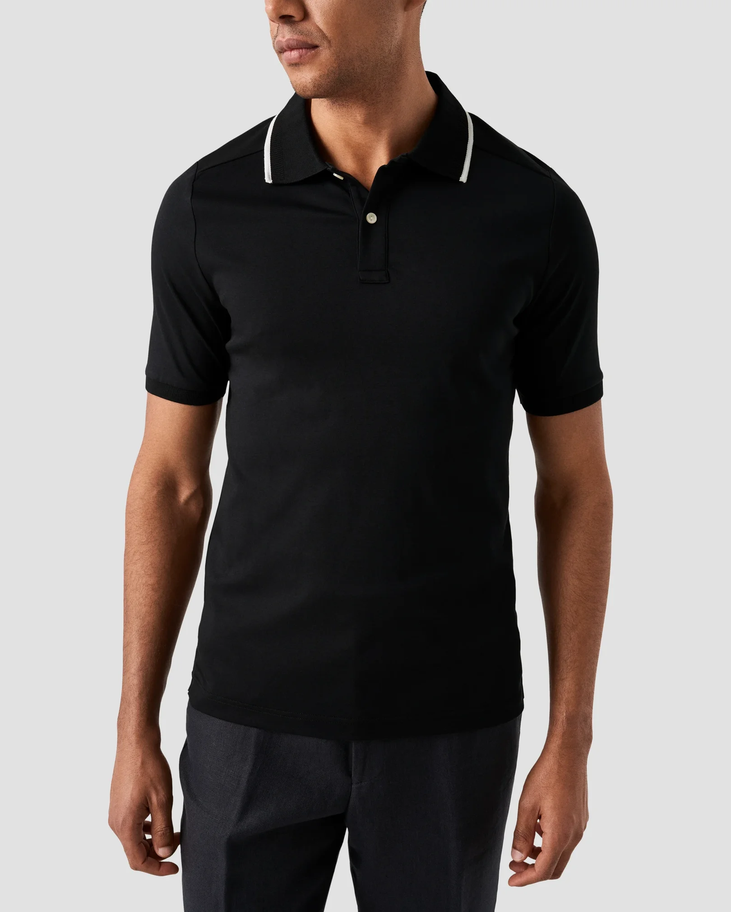 Eton | Polo en coton Supima Interlock - Noir