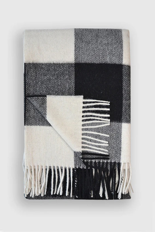Linen Way | Couverture St Louis Alpaca - Noir et Blanc