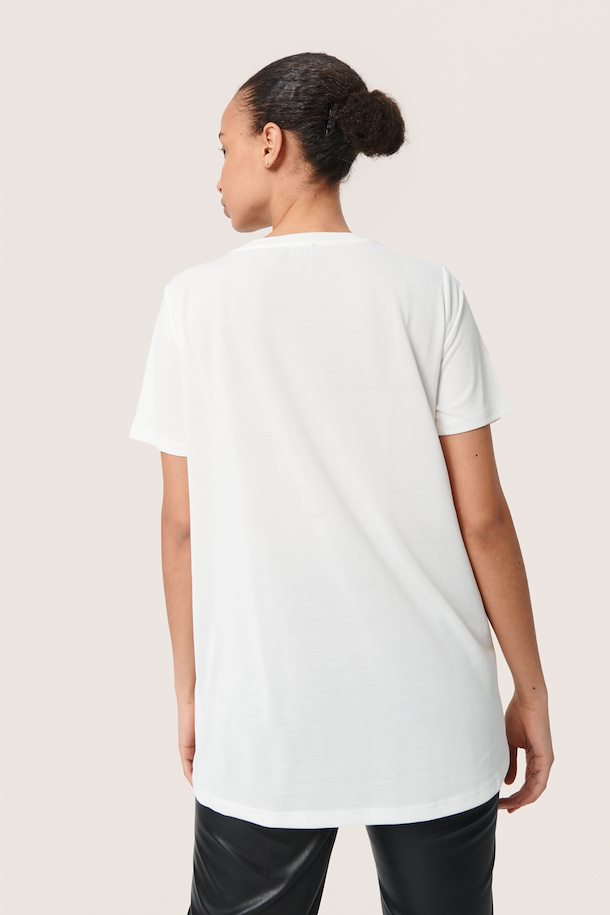 Soaked In Luxury | T-Shirt col V "COLUMBINE" - Blanc