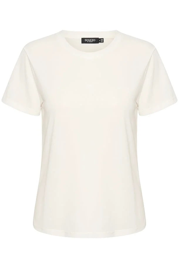 SOAKED IN LUXURY | T-Shirt col rond "COLUMBINE" - Blanc