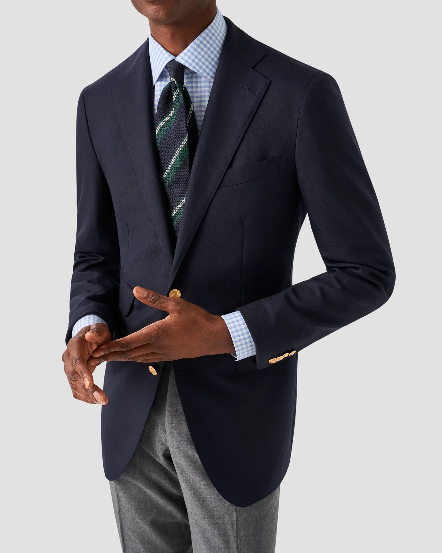 Eton | Chemise en piqué fin à carreaux - bleu clair