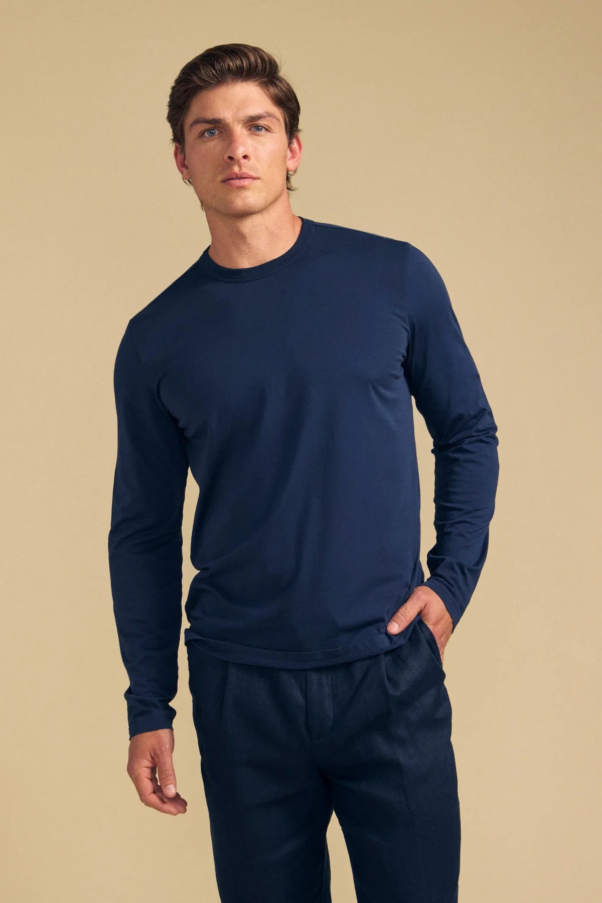 Velvet | T-shirt à manches longues "Rowland" - Bleu marin
