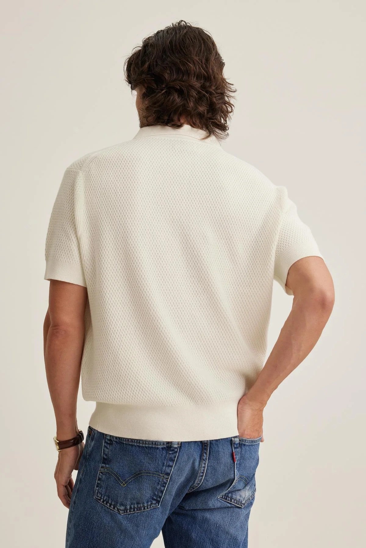 Velvet | Polo ''Lowell'' en maille de coton et cachemire - Crème