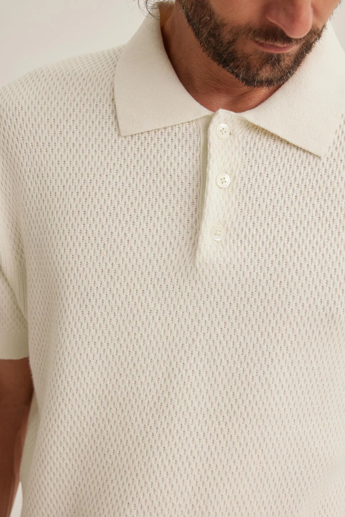 Velvet | Polo ''Lowell'' en maille de coton et cachemire - Crème