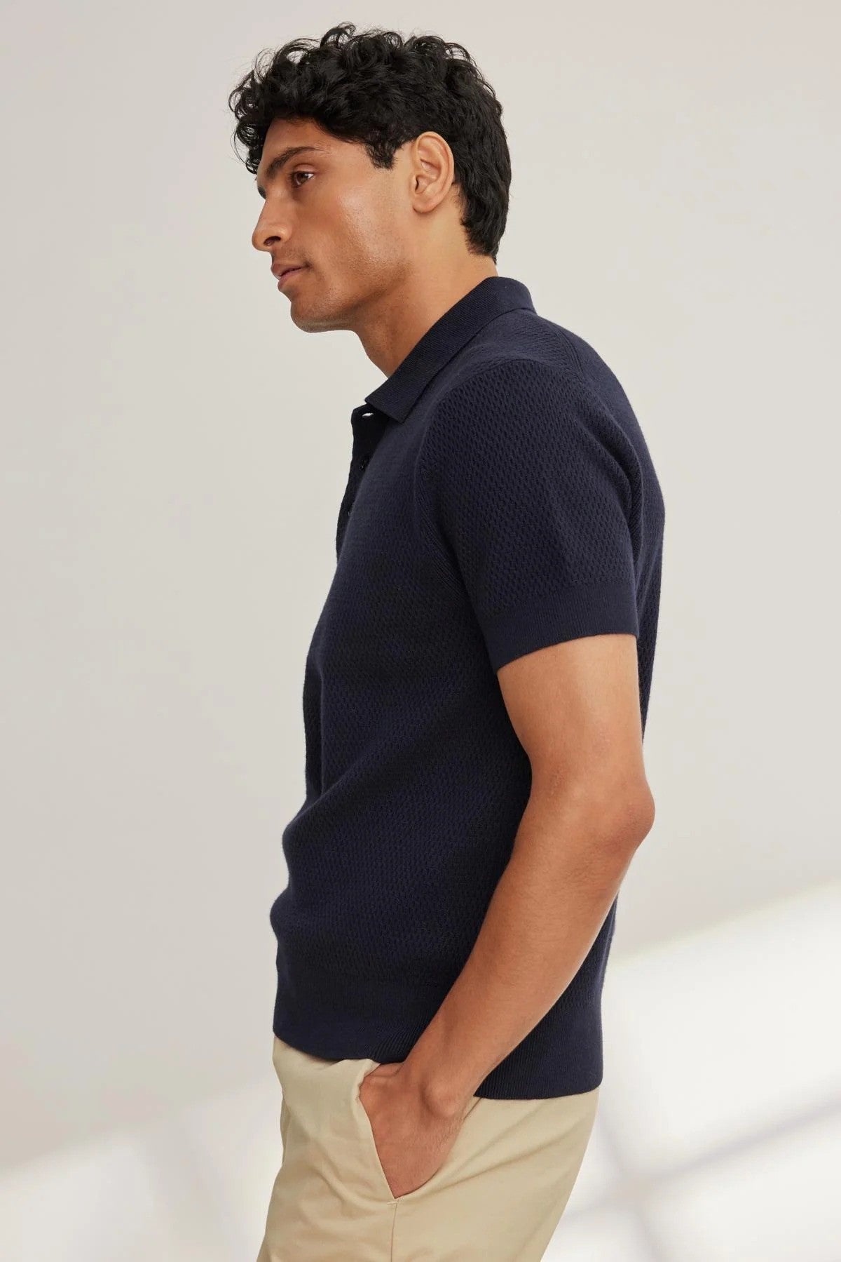 Velvet | Polo ''Lowell'' en maille de coton et cachemire - Marine