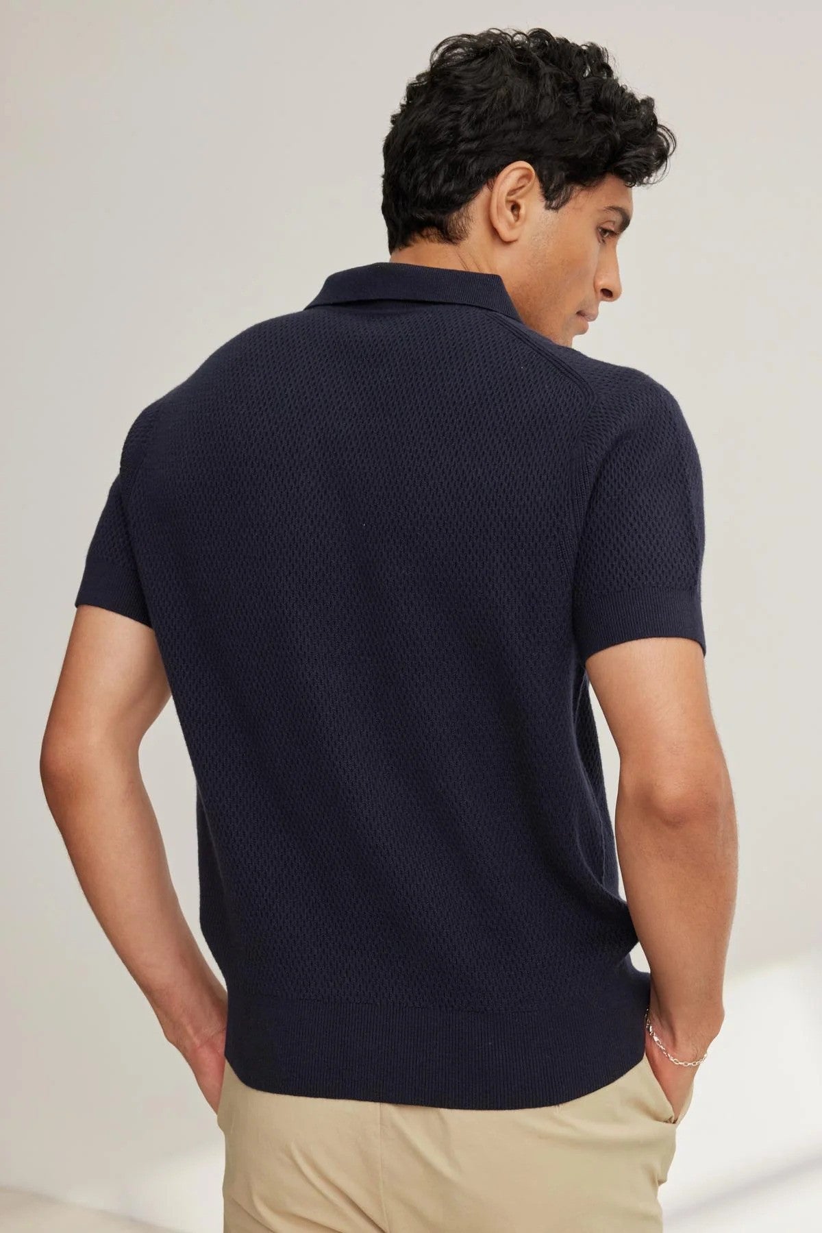 Velvet | Polo ''Lowell'' en maille de coton et cachemire - Marine