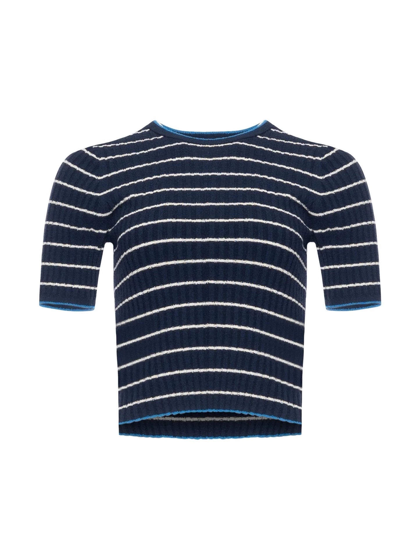 White + Warren | T-shirt en coton biologique ''Terry Blend'' - Marine/Crème