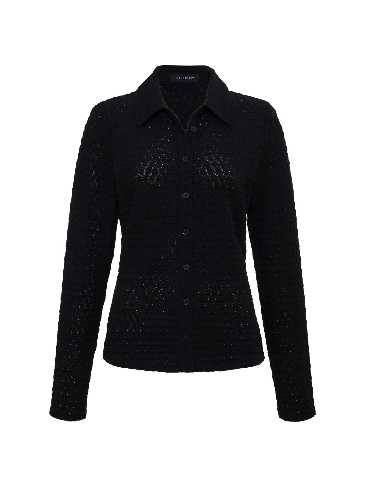 SANCTUARY | Haut boutonné "Juno Textured" | Noir