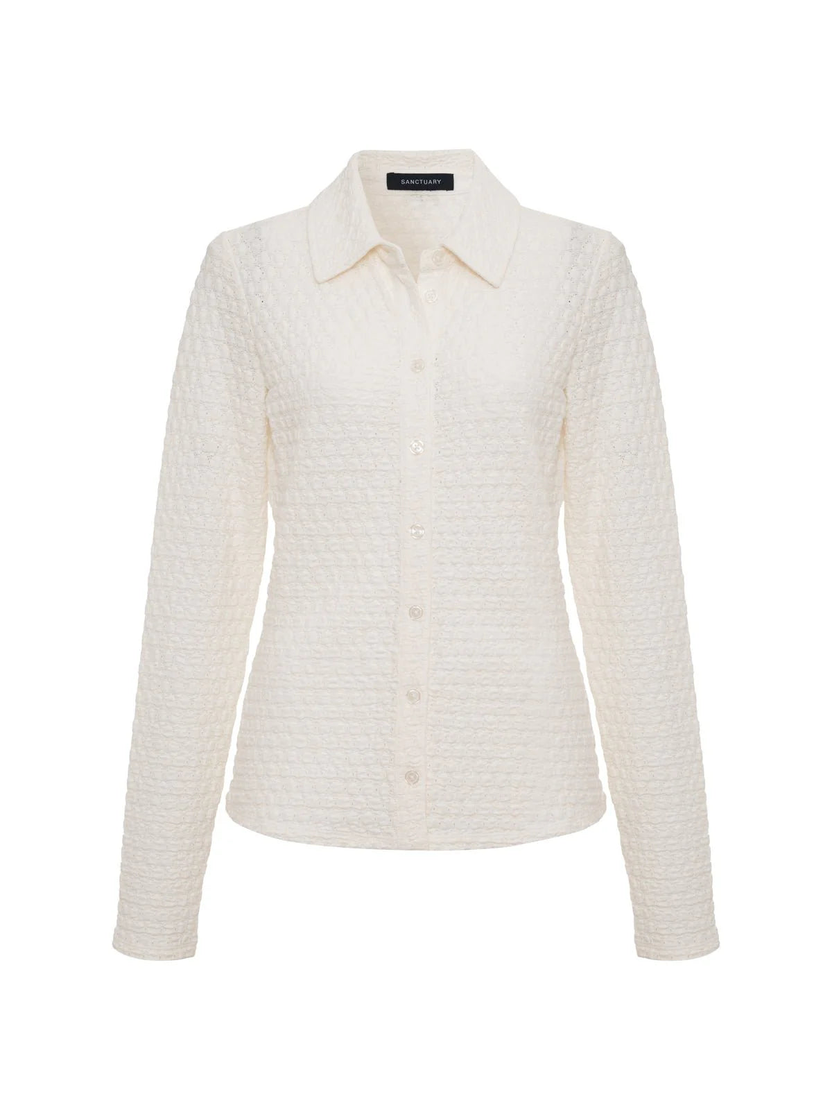 SANCTUARY | Haut boutonné "Juno Textured" | Blanc