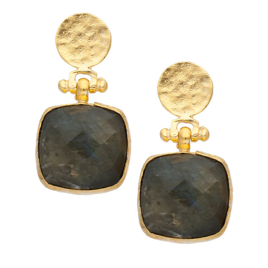 RM KANDY | Boucles d'oreilles pendantes - Labradorite