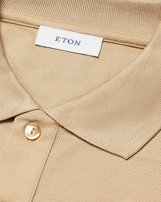 Eton | Le polo piqué en coton Uni Filo di Scozia - beige