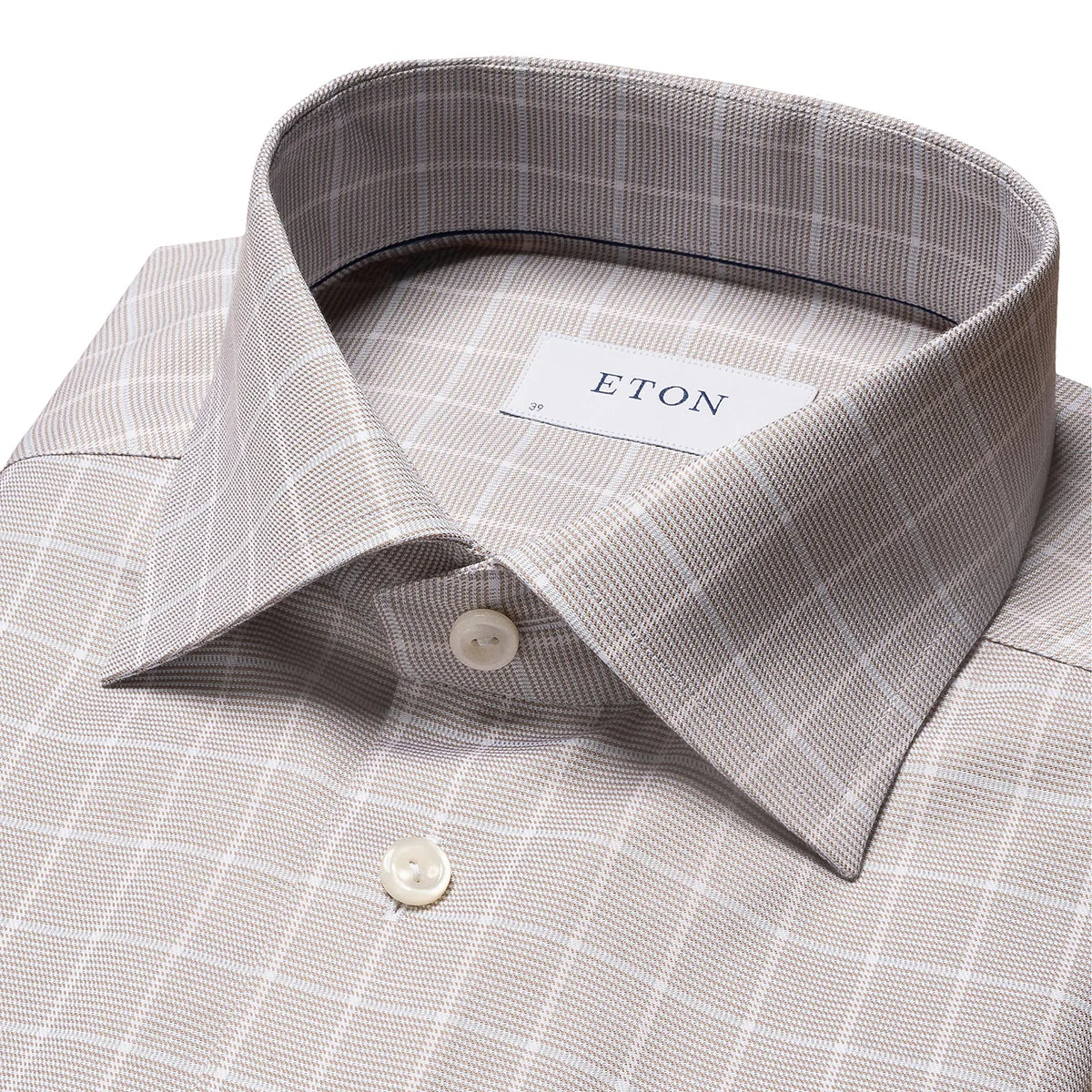 Eton | Chemise (Signature Twill) slim fit à carreaux - Beige