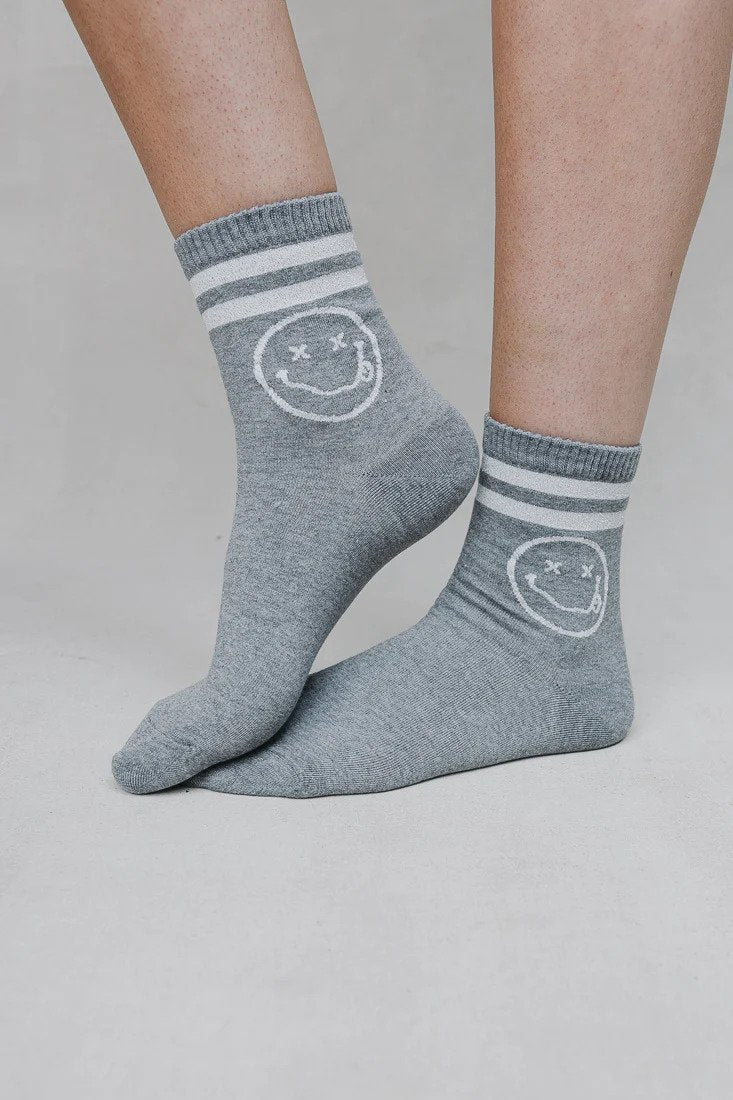 LIMLIM | Chaussettes brillant "SMILEY" - Gris