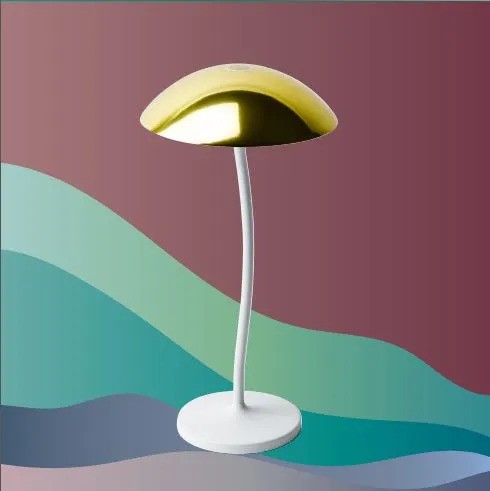 BLACKOUT | Lampe sans fil rechargeable "STEM" - Blanche/Or