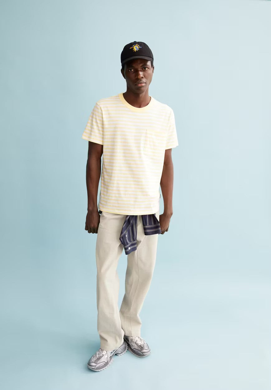 ARMEDANGELS | T-Shirt rayé avec poche "MAARKOS" - Jaune