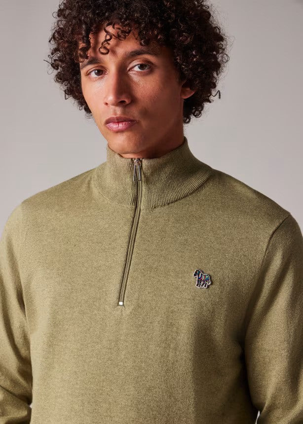 Paul Smith | Pull à demi-zip avec logo Zebra - Camel