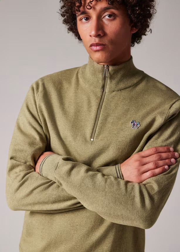 Paul Smith | Pull à demi-zip avec logo Zebra - Camel