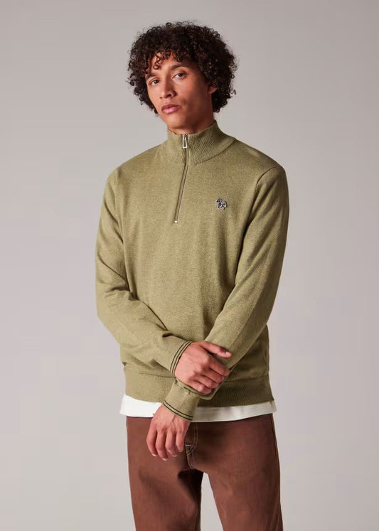 Paul Smith | Pull à demi-zip avec logo Zebra - Camel
