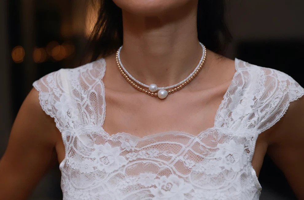 RM Kandy - Collier "CATE" ras du cou en perles