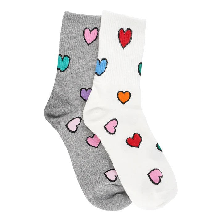 Limlim- Chaussettes motif coeur - Blanc