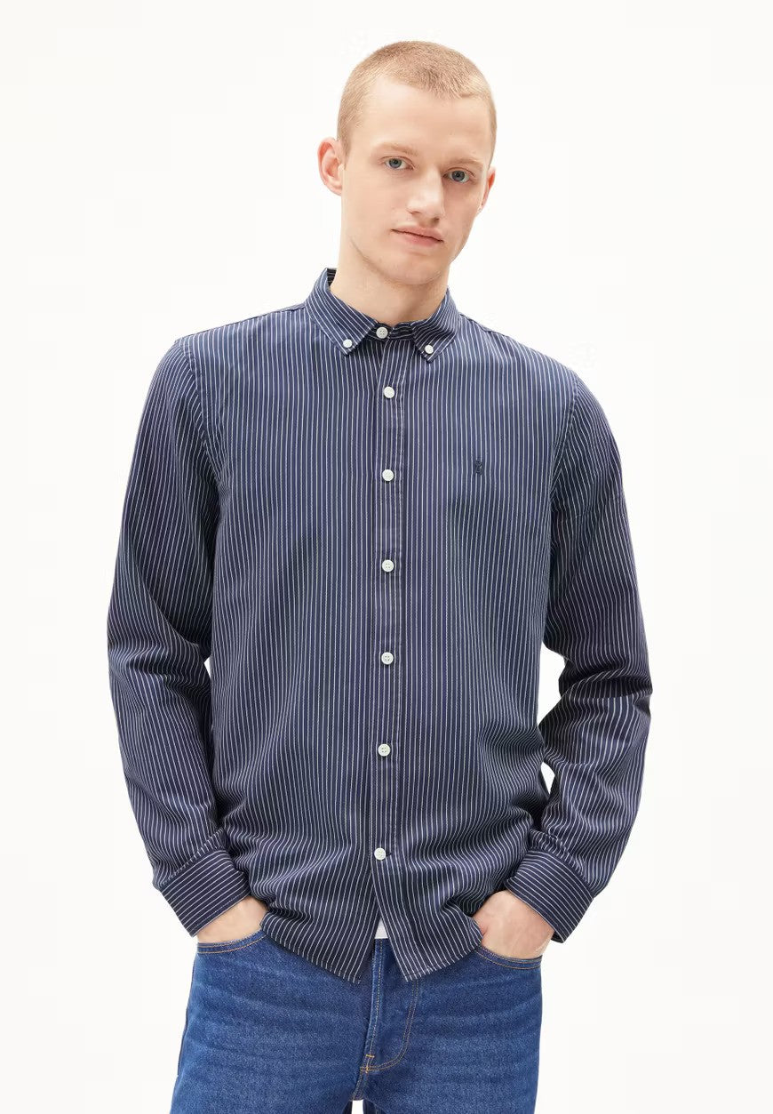 ARMEDANGELS | Chemise rayé "QUAASA" - Bleu marine