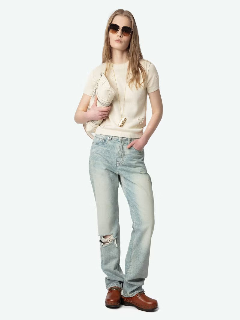 Zadig & Voltaire | Pull manches courtes "BULLY" - Ecru