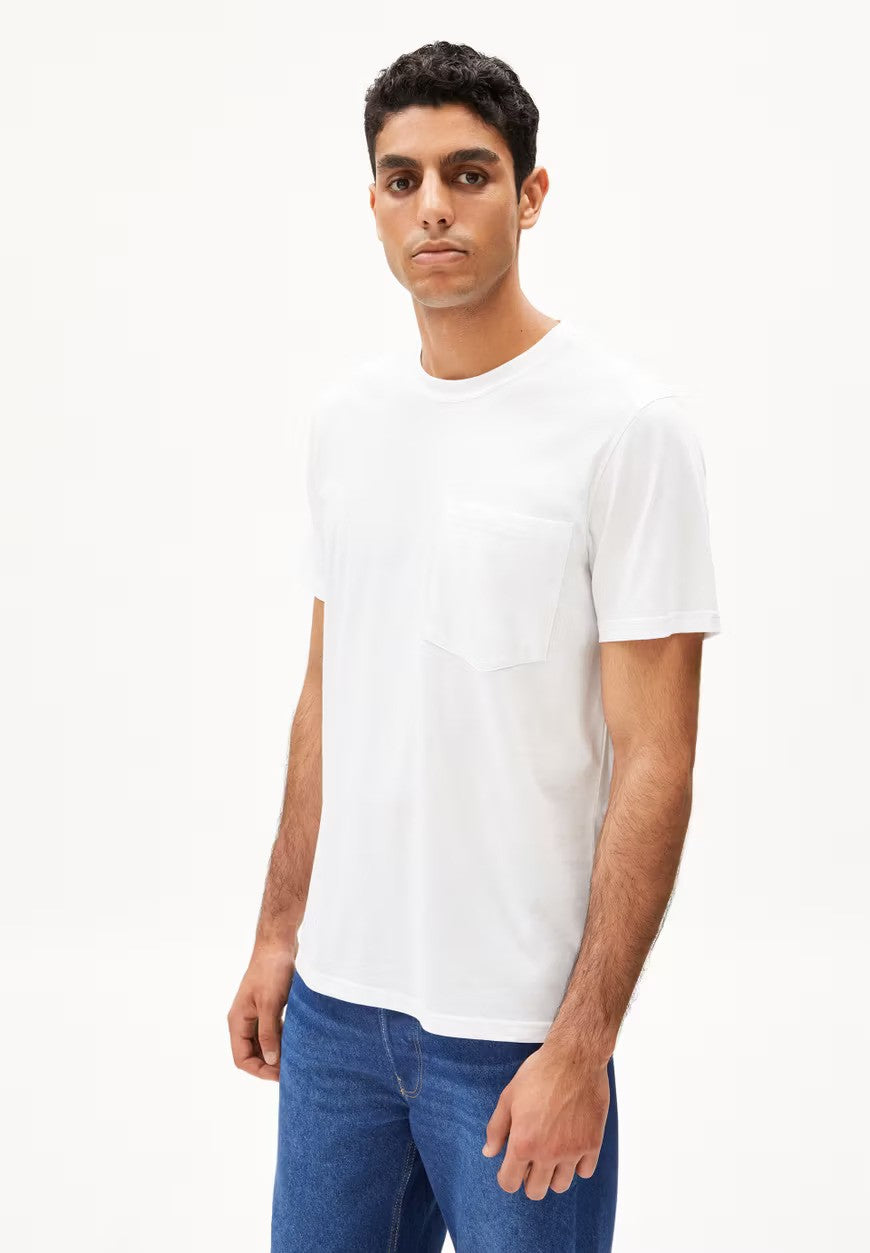 ARMEDANGELS | T-Shirt avec poche "MAARKOS" - Blanc