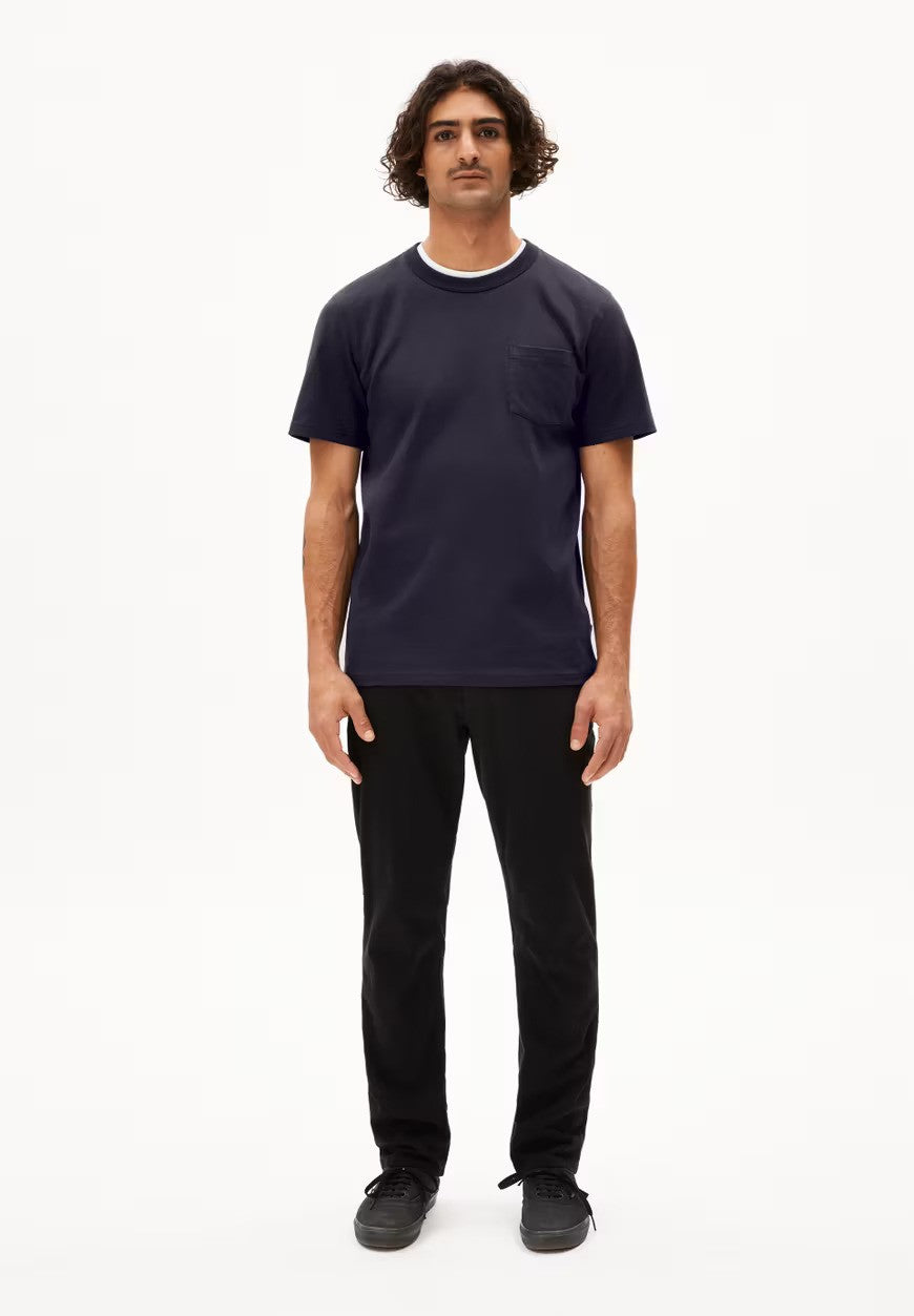 ARMEDANGELS | T-Shirt avec poche "MAARKOS" - Bleu marine