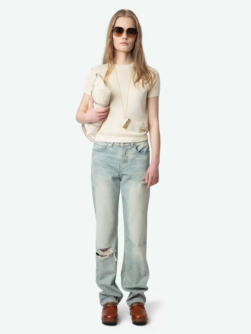 Zadig & Voltaire | Pull manches courtes "BULLY" - Ecru