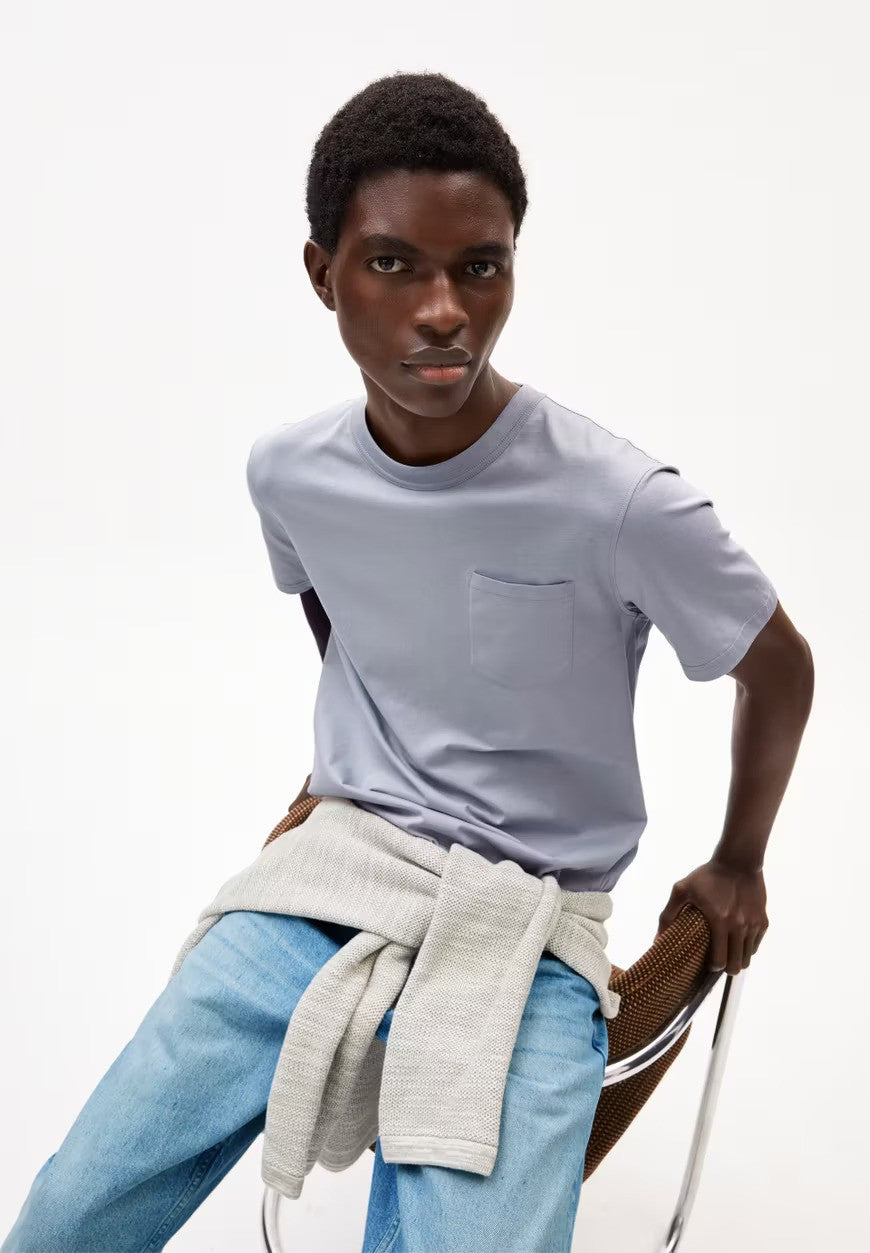 ARMEDANGELS | T-Shirt avec poche "MAARKOS" - Gris de lin