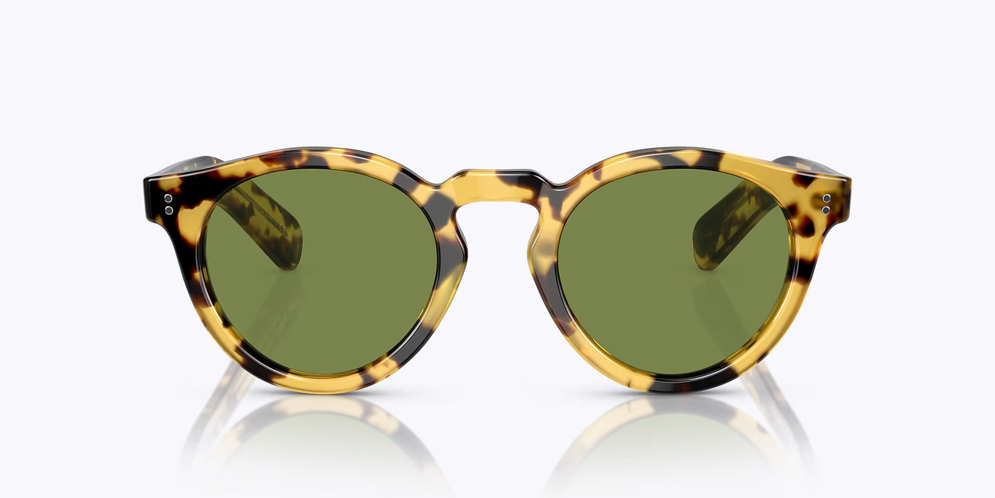 Oliver Peoples Martineaux round sunglasses in brown and tortoiseshell yellow, green