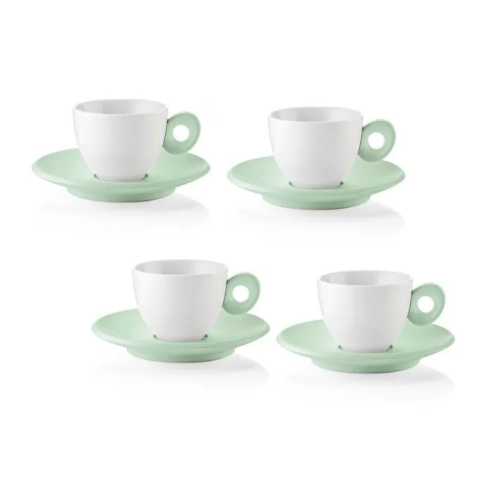 GUZZINI | 4 TASSES EXPRESSO - BLANC/VERT