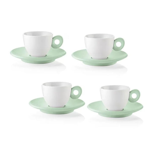GUZZINI | 4 TASSES EXPRESSO - BLANC/VERT