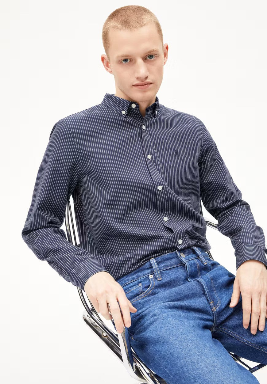 ARMEDANGELS | Chemise rayé "QUAASA" - Bleu marine