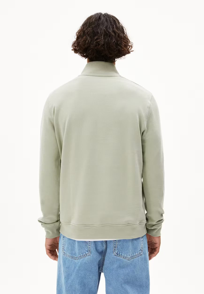 ARMEDANGELS | Sweatshirt demi-zip "WAARLO" - Vert sauge