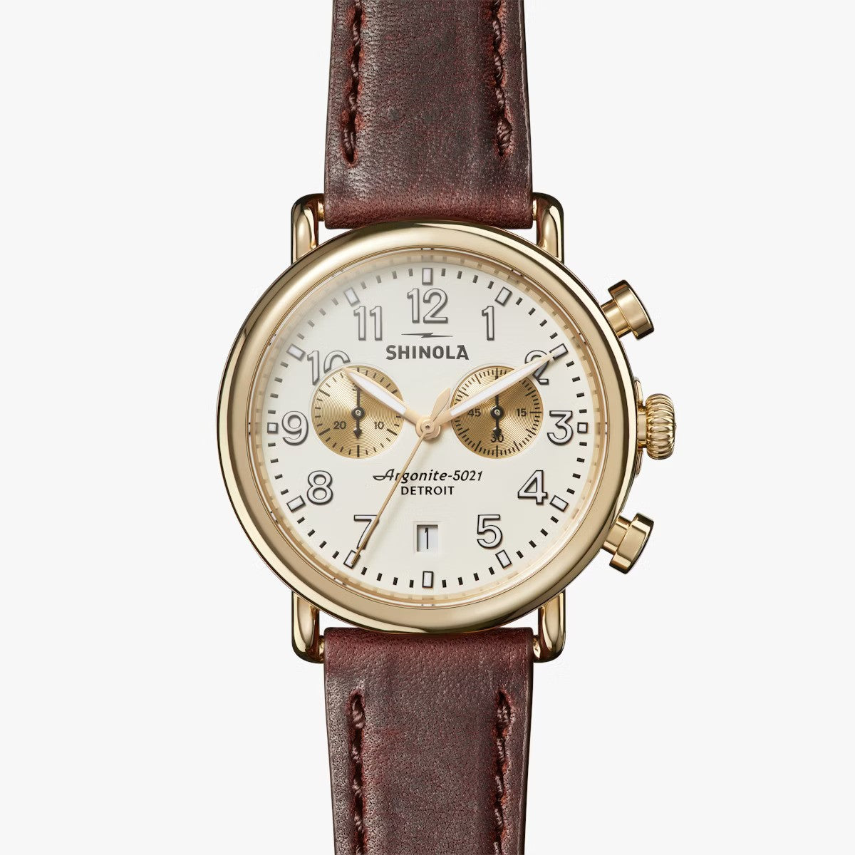 Shinola - Montre Runwell Chrono 41 mm - or/blanc