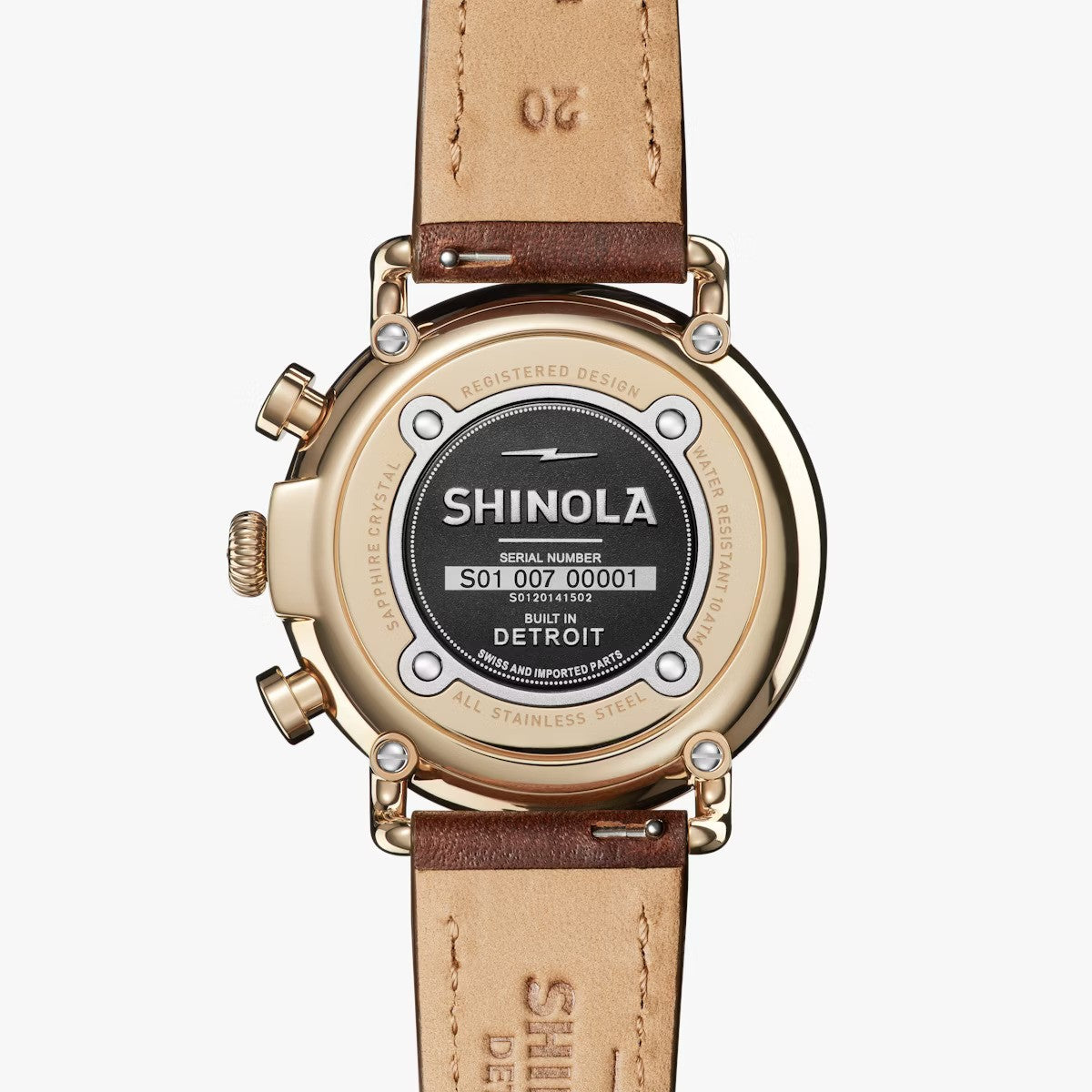 Shinola - Montre Runwell Chrono 41 mm - or/blanc