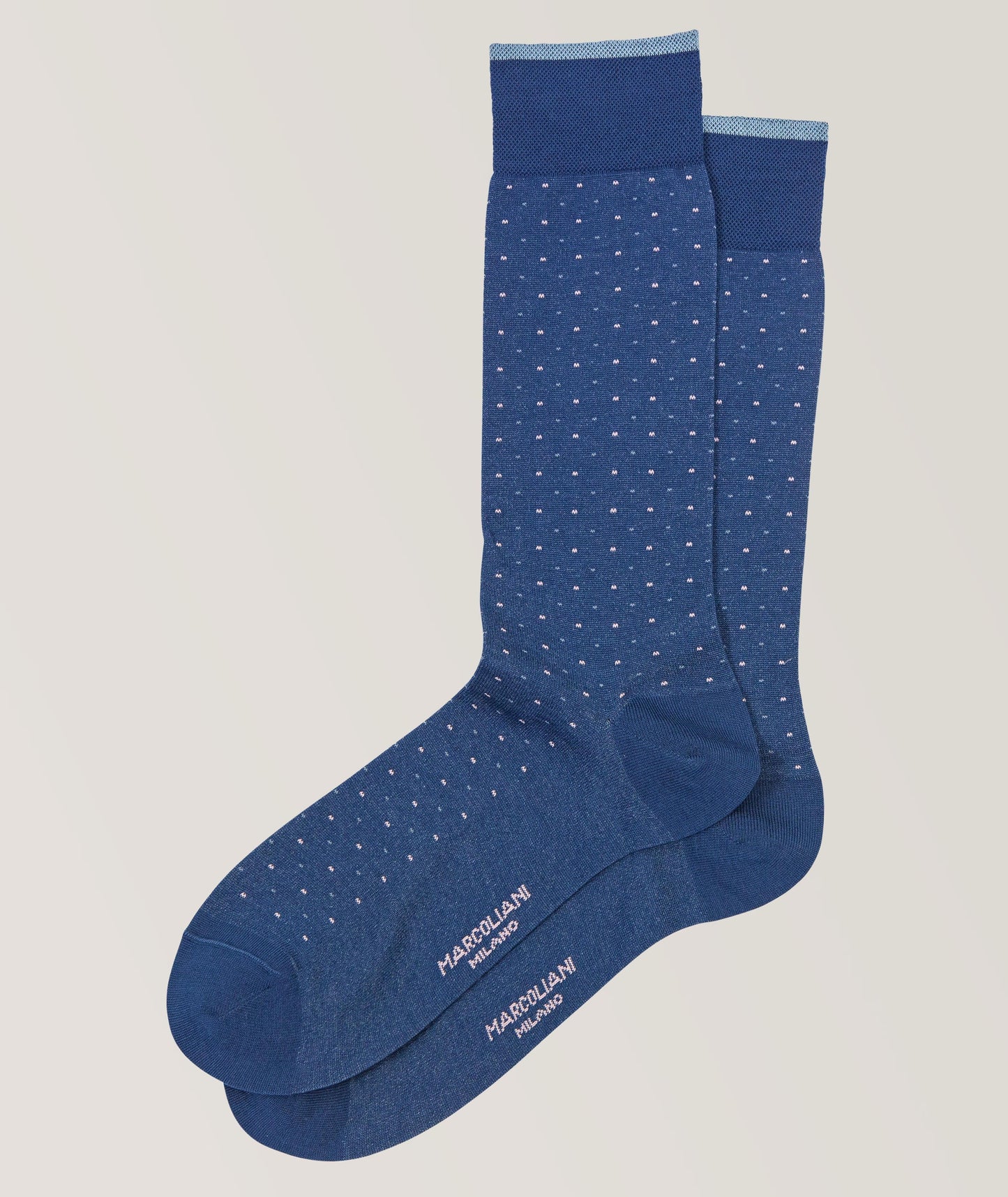 Marcoliani - Chaussettes en coton pima à motif pointillé - Bleu