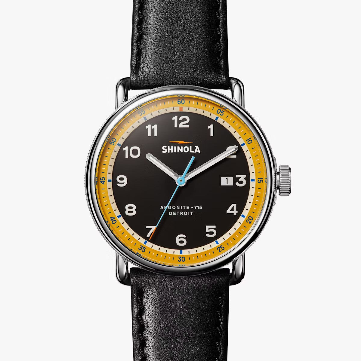 SHINOLA - La montre Canfield modèle C56 43mm - Noir/Jaune
