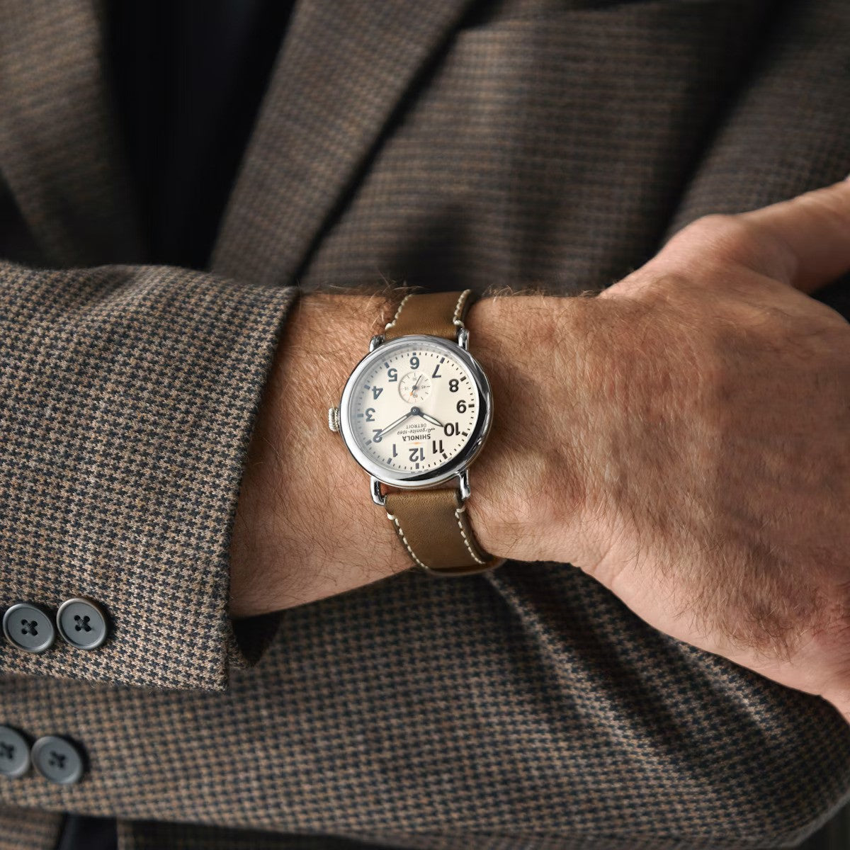 Shinola - montre THE RUNWELL 41mm - Cadran crème