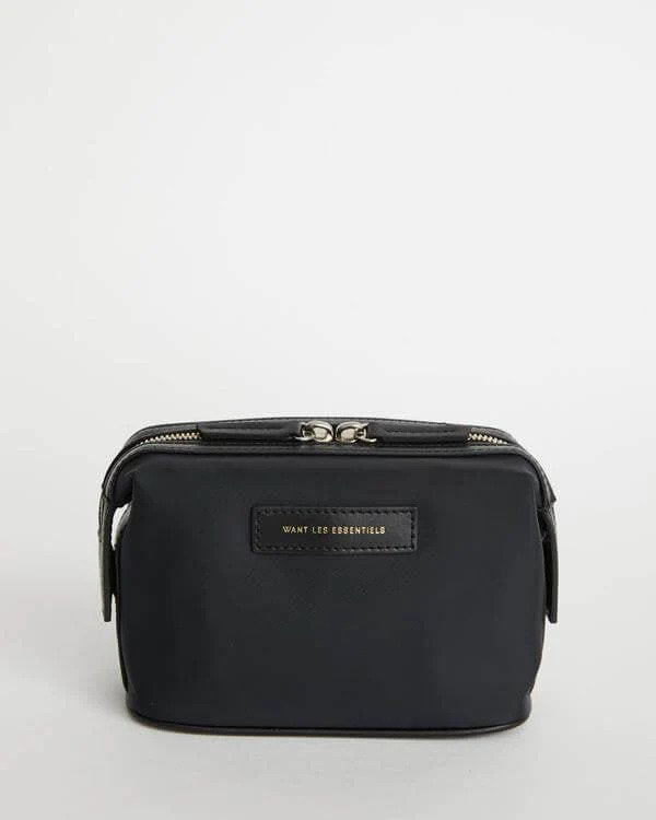 Want Les Essentiels - Trousse de toilette'' mini kenyatta'' en nylon italien - Noir