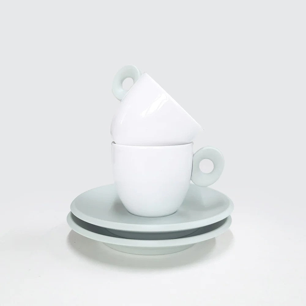 GUZZINI | 4 TASSES EXPRESSO - BLANC/VERT