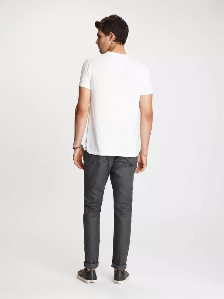 John Varvatos |  Le T-shirt Henley ''Burnout'' à manches courtes - Sel blanc