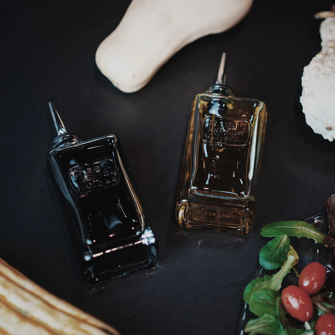 Luigi Bormioli - Optima 8.5 oz bouteille d'huile d'olive avec bec verseur en silicone / acier inoxydable (1 pièce)